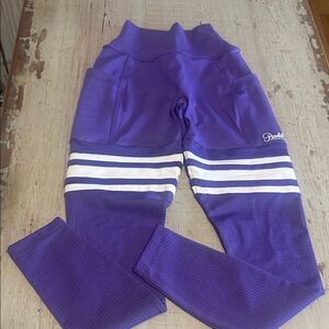 Bombshell womens Lilac Leggings with White Stripes- XXS